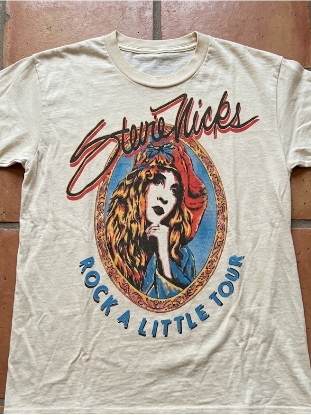 Stevie Nicks Rock A Little Tour Reprint T-shirt-Off White